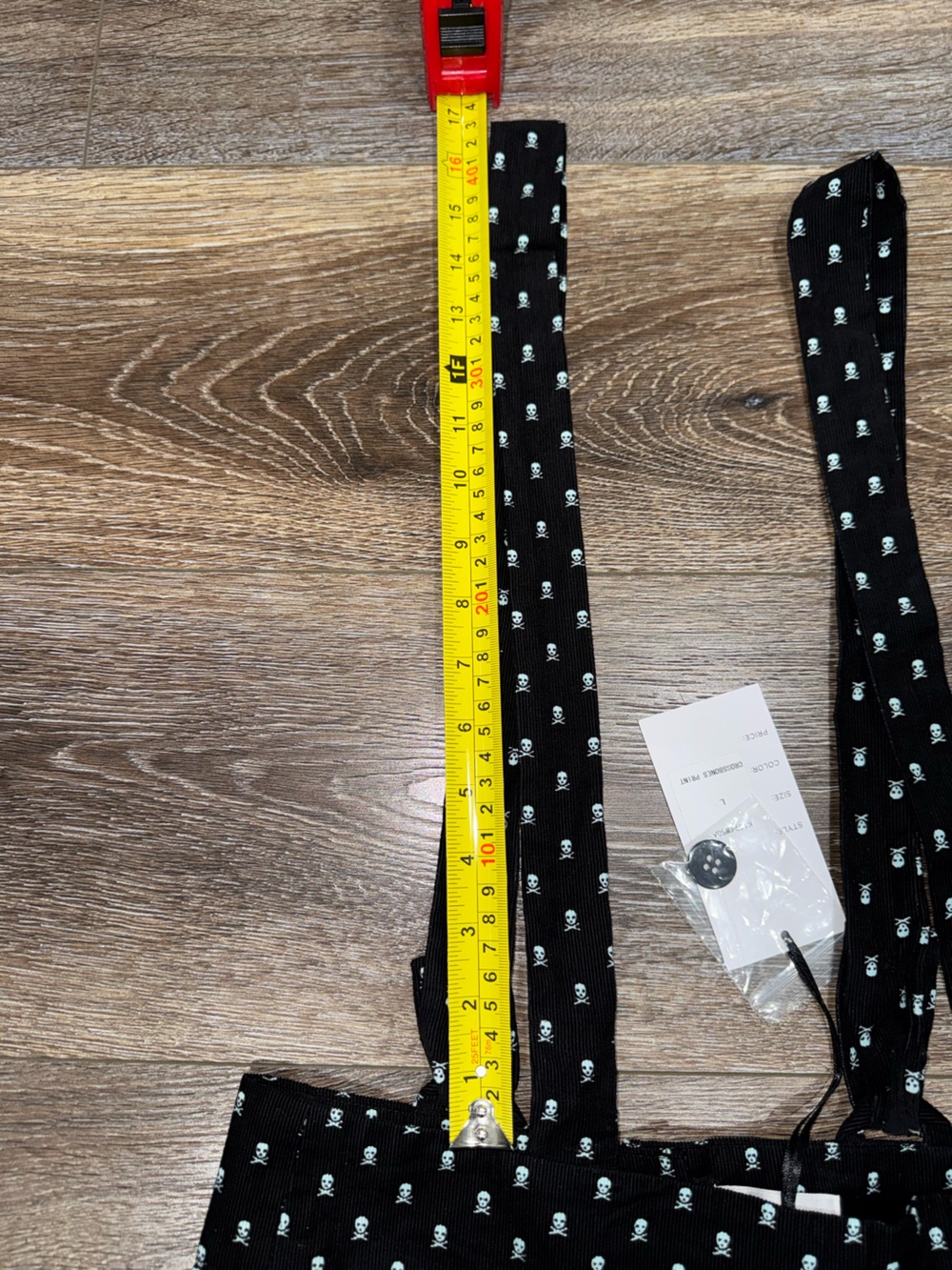 NWT🖤Unique Vintage 60s Black Crossbones Print Suspender Ruth Flare Skirt Large - Picture 14 of 15